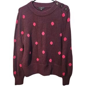 J.CREW wool blend button detail sweater size large alpaca merino wool